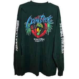 Vintage 80s 90s Ocean Deck Reggae Daytona Long Sleeve Shirt Size XXL